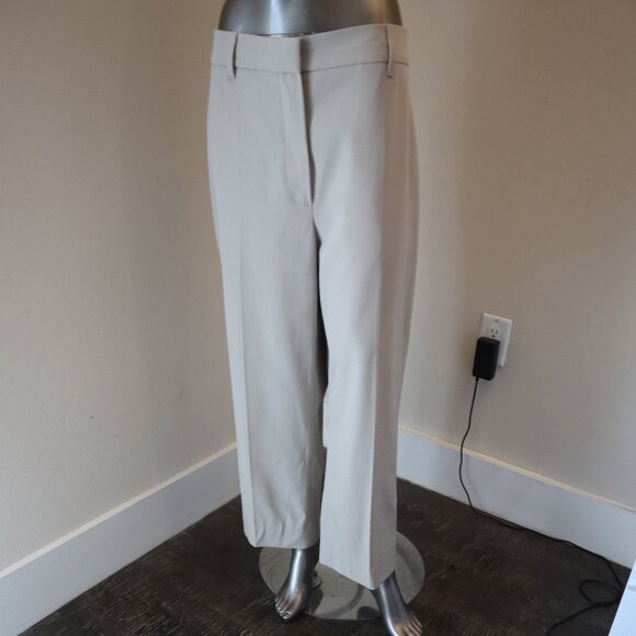 Brunello Cucinelli Beige Pants Monili Trim Belt Loop Virgin Wool Size 14 - Picture 4 of 10